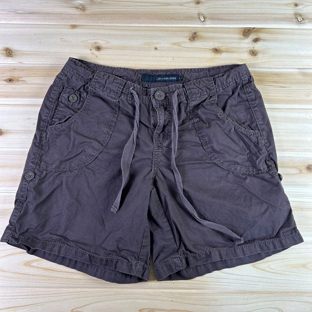 Calvin Klein Shorts Womens 4 Chocolate Brown Drawstring Shorts